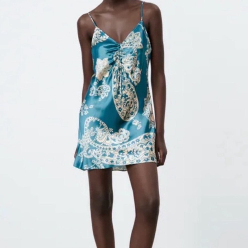 Blue Paisley Zara Mini Dress